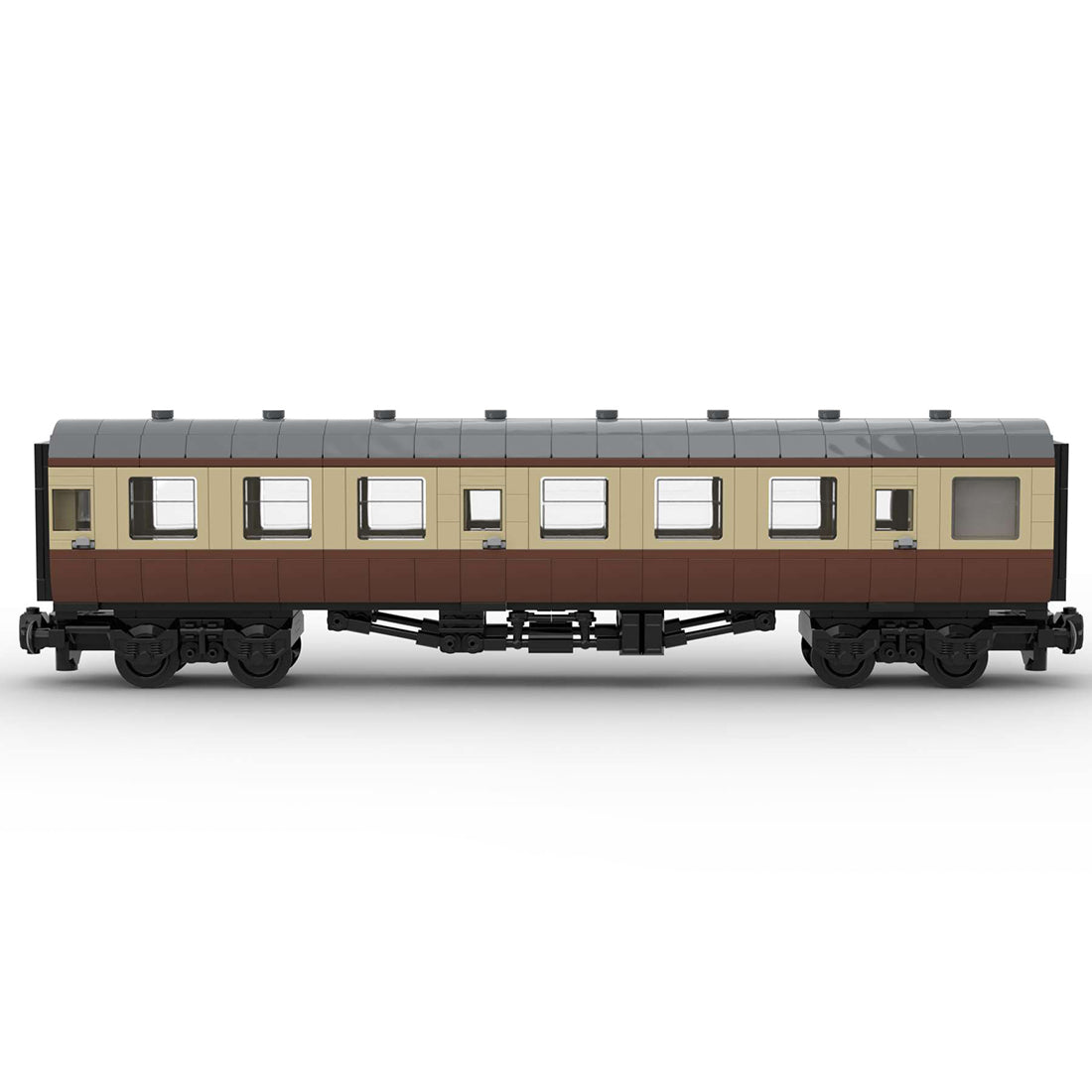 MOC-67504 British Rail Mark 1 Brown Passenger Carriage 6wide Building Blocks Set(Static Version/692PCS+) - cubertime