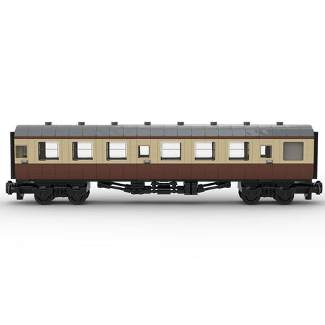 MOC-67504 British Rail Mark 1 Brown Passenger Carriage 6wide Building Blocks Set(Static Version/692PCS+) - cubertime