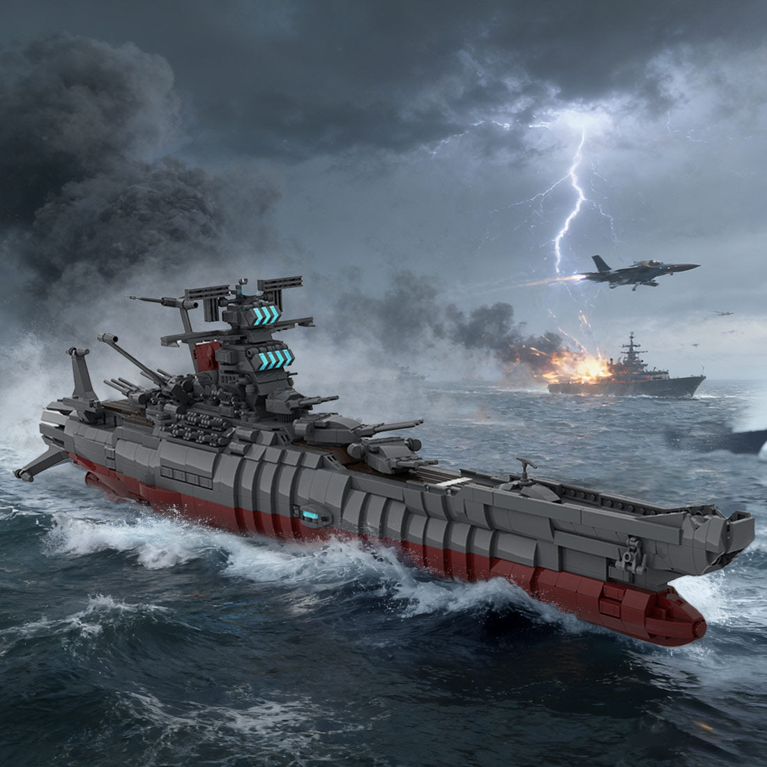 MOC-81382 Naval Battleship Model Building Blocks Set (2434PCS) - cubertime