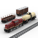 MOC-81729 Europäisches Eisenbahnzugmodell Verbrennungsmotorfahrzeug Ferngesteuerte Lok und Güterzug-Set Bausteine (Geschwindigkeitsregelnde Dynamische Version/2171 Teile)