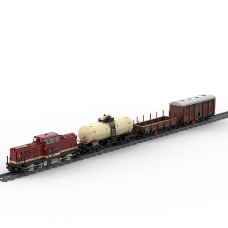 MOC-81729 European Railway Train Model Internal Combustion Engine Vehicle Remote Control Headstock and Freight Train Set Assembly Toy Building Blocks (Speed Control Dynamic Version/2171PCS)