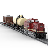 MOC-81729 Europäisches Eisenbahnzugmodell Verbrennungsmotorfahrzeug Ferngesteuerte Lok und Güterzug-Set Bausteine (Geschwindigkeitsregelnde Dynamische Version/2171 Teile)