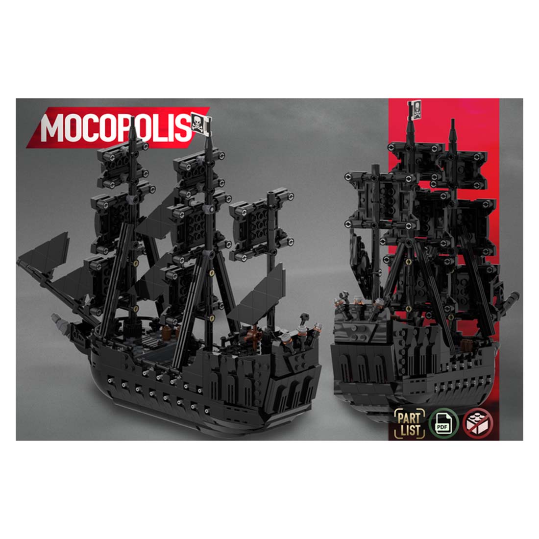MOC-84574 Pirate Black Pearl Ship Model Building Blocks Set (1007PCS) - cubertime