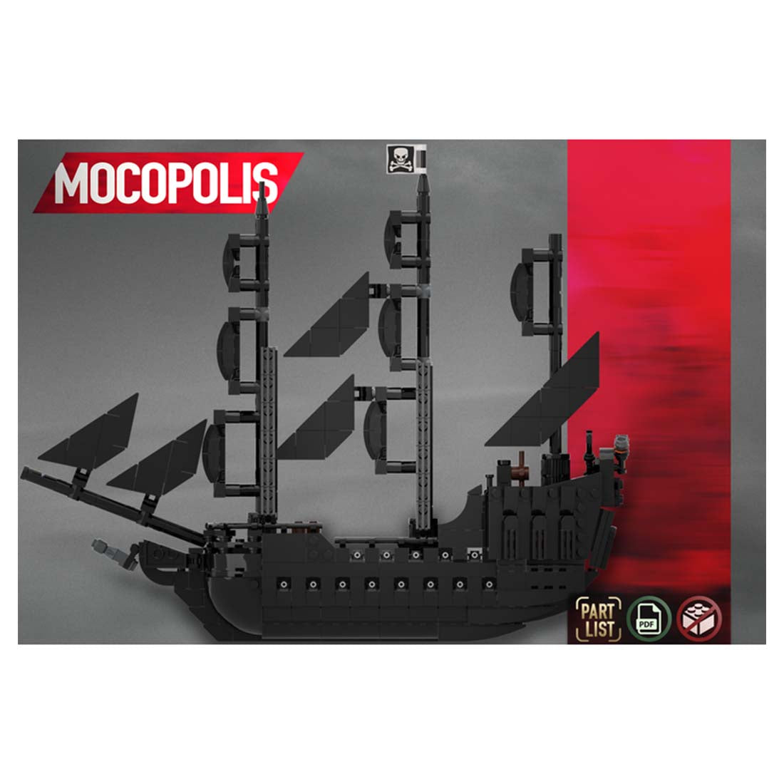 MOC-84574 Pirate Black Pearl Ship Model Building Blocks Set (1007PCS) - cubertime