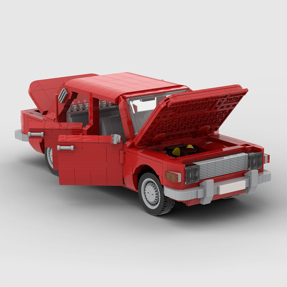 MOC-88319 Vintage Sedan Building Block Model, Detailed Interior with Opening Doors and Hood, Collectible Display Construction Set (1197PCS) - cubertime