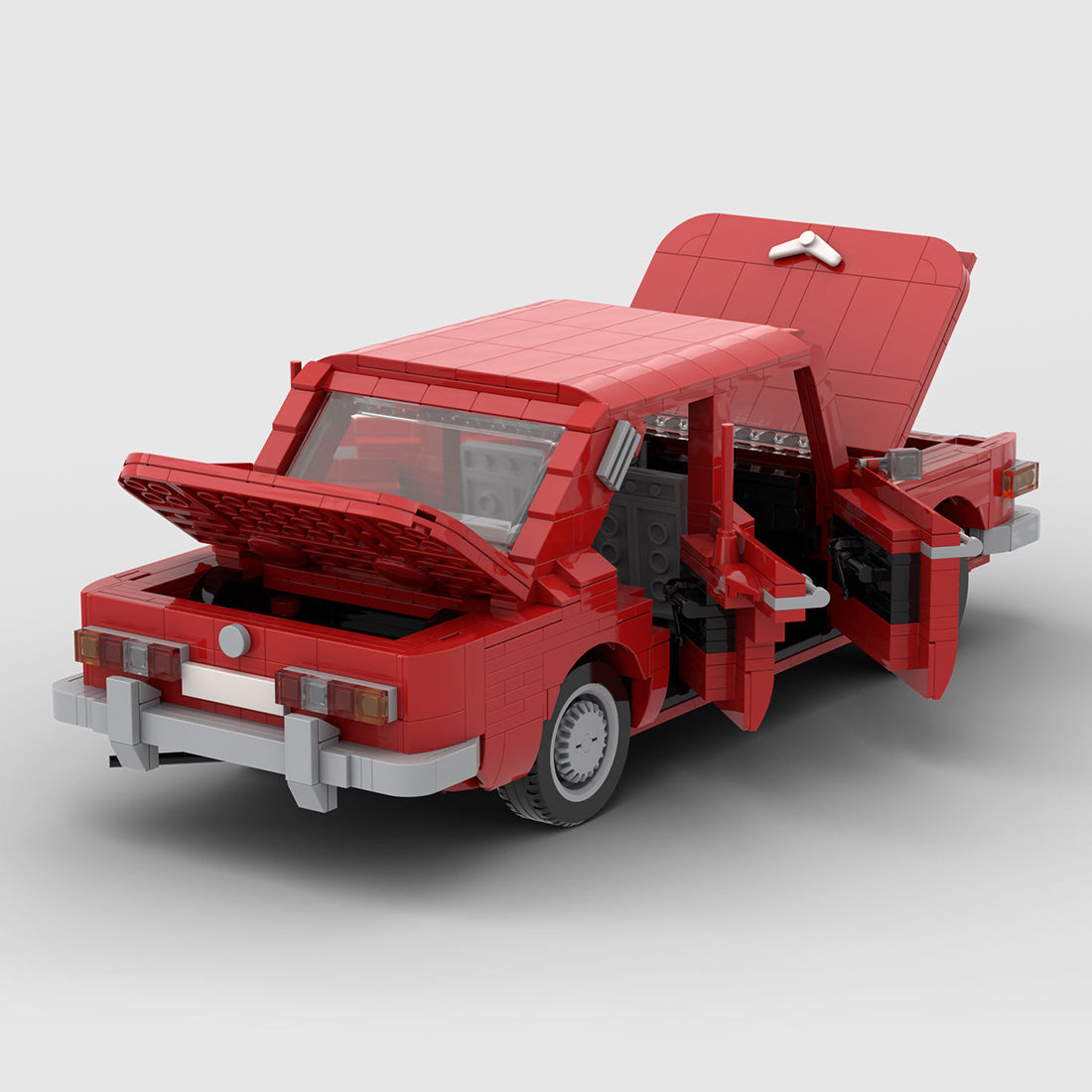 MOC-88319 Vintage Sedan Building Block Model, Detailed Interior with Opening Doors and Hood, Collectible Display Construction Set (1197PCS) - cubertime