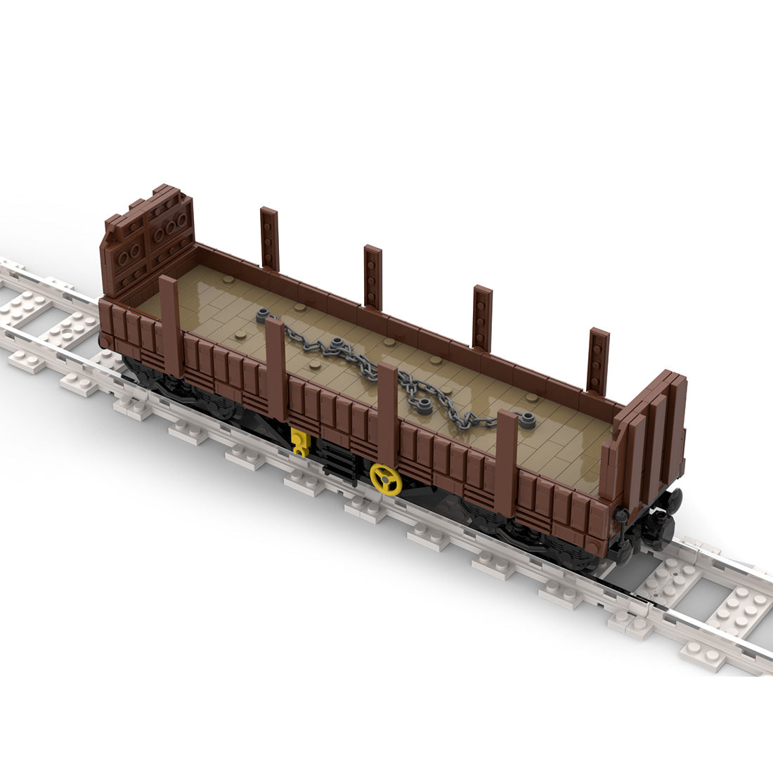 MOC-96686 4-Axle Pile Train Model Assembly Toy Building Blocks Set Creative Ornament - cubertime
