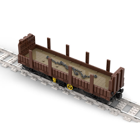 MOC-96686 4-Axle Pile Train Model Assembly Toy Building Blocks Set Creative Ornament - cubertime