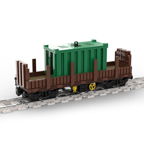 MOC-96686 4-Axle Pile Train Model Assembly Toy Building Blocks Set Creative Ornament - cubertime