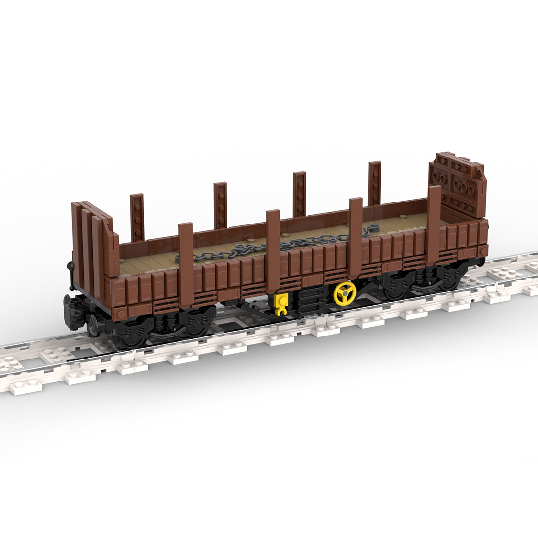 MOC-96686 4-Axle Pile Train Model Assembly Toy Building Blocks Set Creative Ornament - cubertime