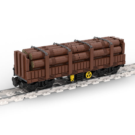 MOC-96686 4-Axle Pile Train Model Assembly Toy Building Blocks Set Creative Ornament - cubertime