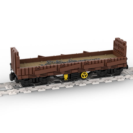 MOC-96686 4-Axle Pile Train Model Assembly Toy Building Blocks Set Creative Ornament - cubertime
