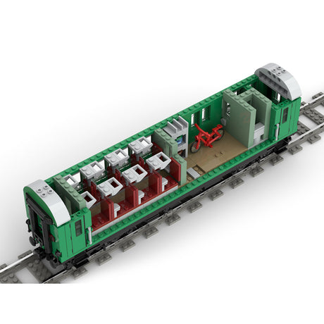 MOC-97676 German National Railway 4-Axle Reko Coach Model Assembly Toy Building Blocks Set (2534PCS)+Crystal Sticker - cubertime