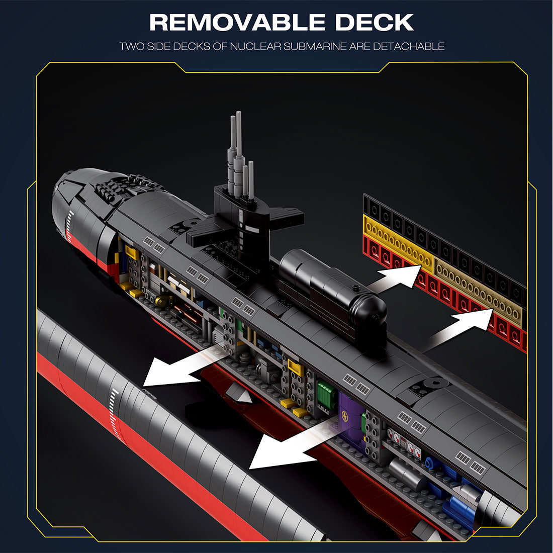MOC 1/125 UCC Los Angeles-class Military Nuclear Submarine Model Building Blocks Set (2750PCS) - cubertime