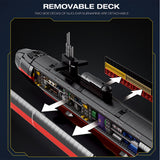 MOC 1/125 UCC Los Angeles-class Military Nuclear Submarine Model Building Blocks Set (2750PCS) - cubertime