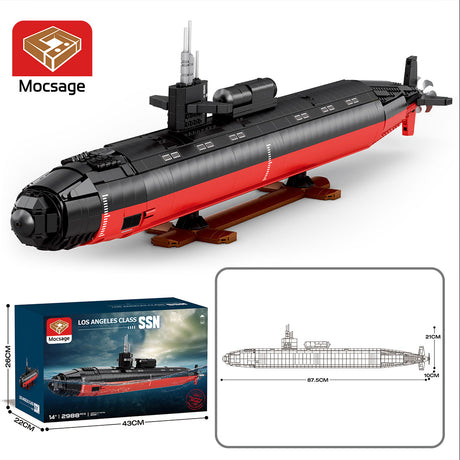 MOC 1/125 UCC Los Angeles-class Military Nuclear Submarine Model Building Blocks Set (2750PCS) - cubertime