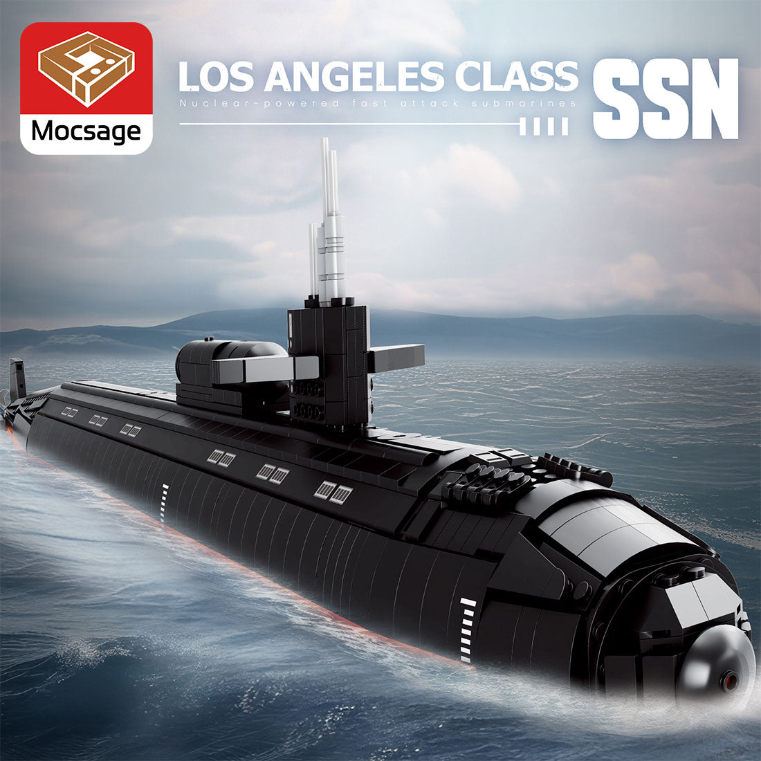 MOC 1/125 UCC Los Angeles-class Military Nuclear Submarine Model Building Blocks Set (2750PCS) - cubertime