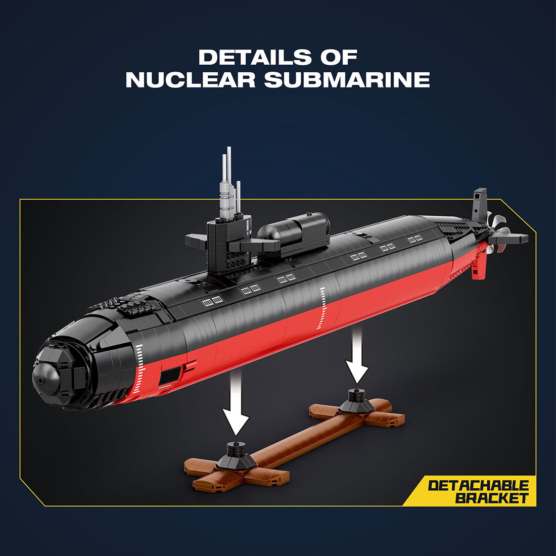 MOC 1/125 UCC Los Angeles-class Military Nuclear Submarine Model Building Blocks Set (2750PCS) - cubertime