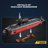 MOC 1/125 UCC Los Angeles-class Military Nuclear Submarine Model Building Blocks Set (2750PCS) - cubertime
