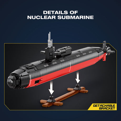 MOC 1/125 UCC Los Angeles-class Military Nuclear Submarine Model Building Blocks Set (2750PCS) - cubertime