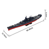 MOC 1/300 Scale WWII Artillery Warship kit , USS New Jersey BB-62 Building Blocks Set (3734PCS) - cubertime