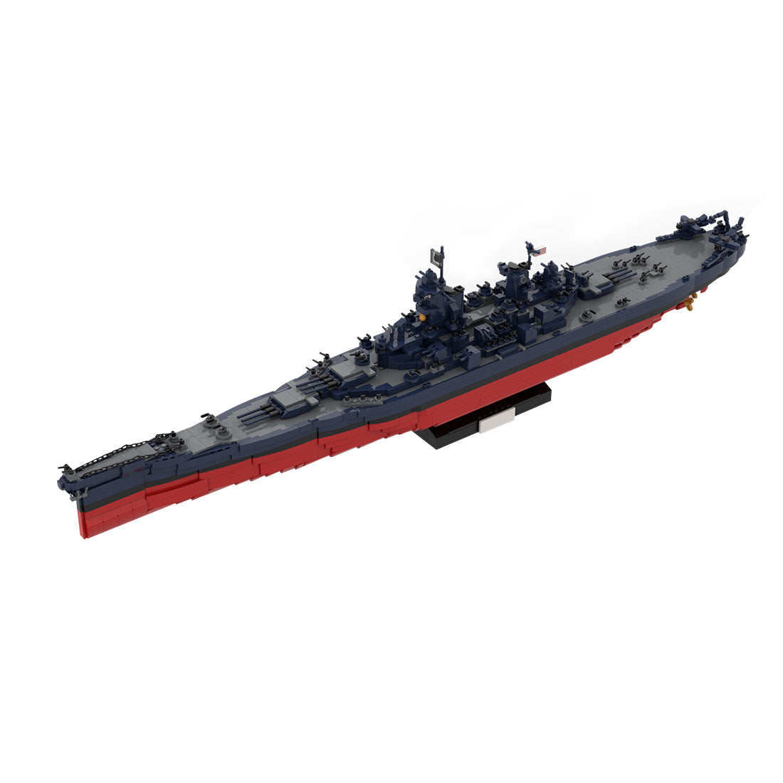 MOC 1/300 Scale WWII Artillery Warship kit , USS New Jersey BB-62 Building Blocks Set (3734PCS) - cubertime