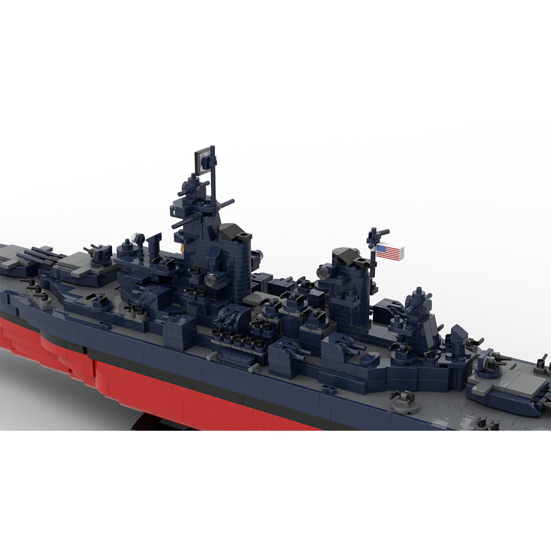 MOC 1/300 Scale WWII Artillery Warship kit , USS New Jersey BB-62 Building Blocks Set (3734PCS) - cubertime
