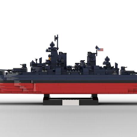 MOC 1/300 Scale WWII Artillery Warship kit , USS New Jersey BB-62 Building Blocks Set (3734PCS) - cubertime