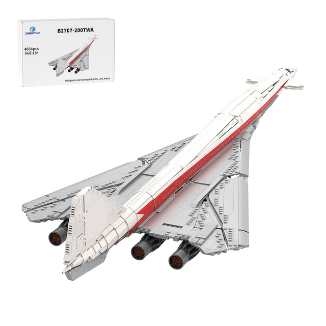 MOC 1/80 Scale B2707-200TWA American Supersonic Passenger Aircraft Building Block Set(4034PCS) - cubertime