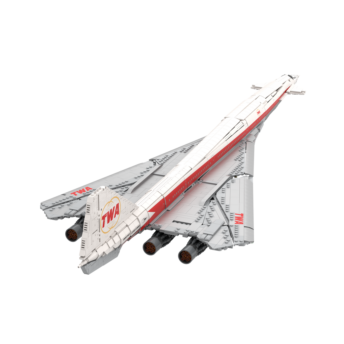 MOC 1/80 Scale B2707-200TWA American Supersonic Passenger Aircraft Building Block Set(4034PCS) - cubertime