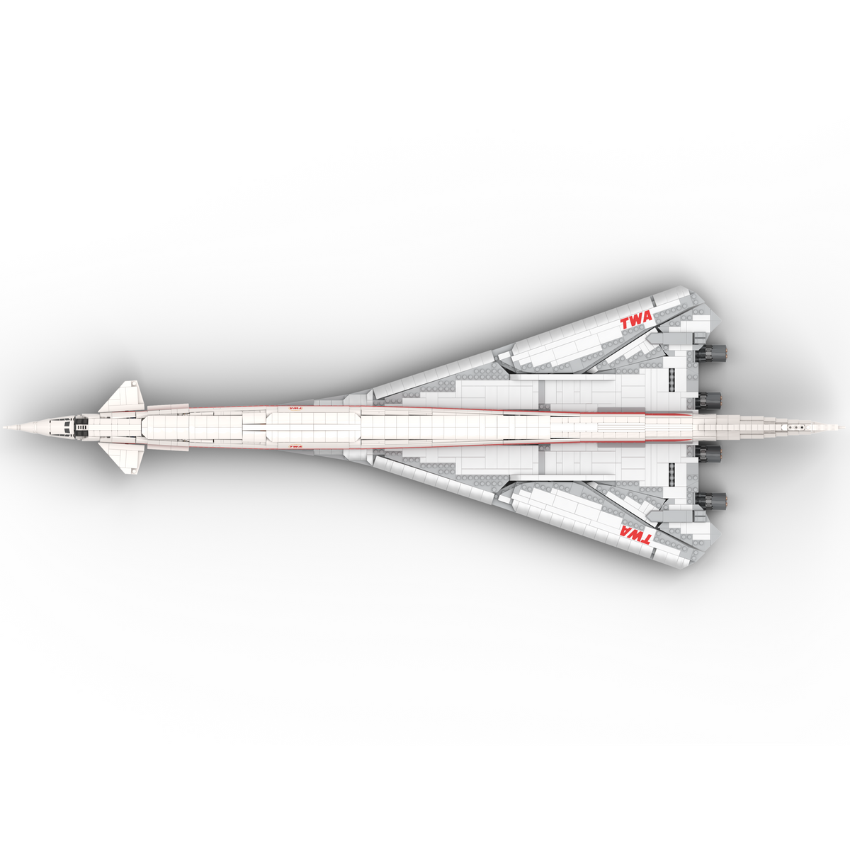 MOC 1/80 Scale B2707-200TWA American Supersonic Passenger Aircraft Building Block Set(4034PCS) - cubertime