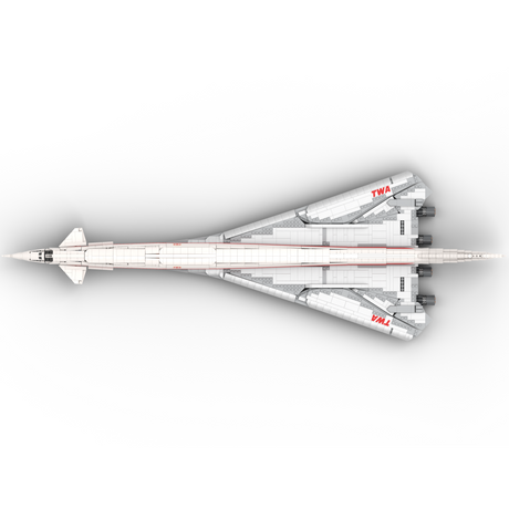 MOC 1/80 Scale B2707-200TWA American Supersonic Passenger Aircraft Building Block Set(4034PCS) - cubertime