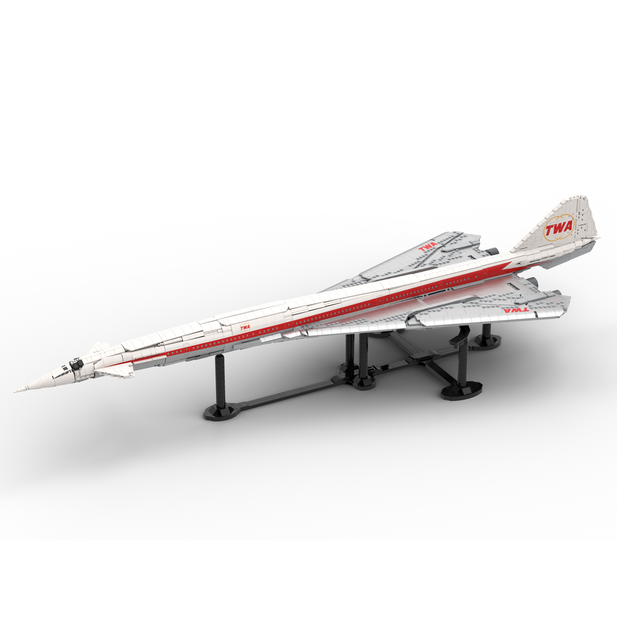 MOC 1/80 Scale B2707-200TWA American Supersonic Passenger Aircraft Building Block Set(4034PCS) - cubertime