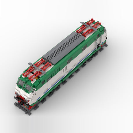 MOC E444R Italian Electric Locomotive Building Blocks Set, XMPR Livery Railway Model (1268PCS/E444R) - cubertime