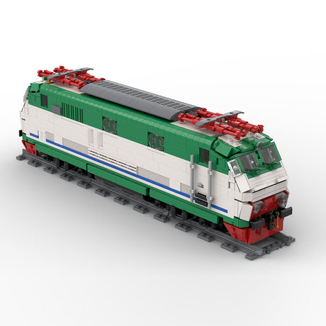 MOC E444R Italian Electric Locomotive Building Blocks Set, XMPR Livery Railway Model (1268PCS/E444R) - cubertime