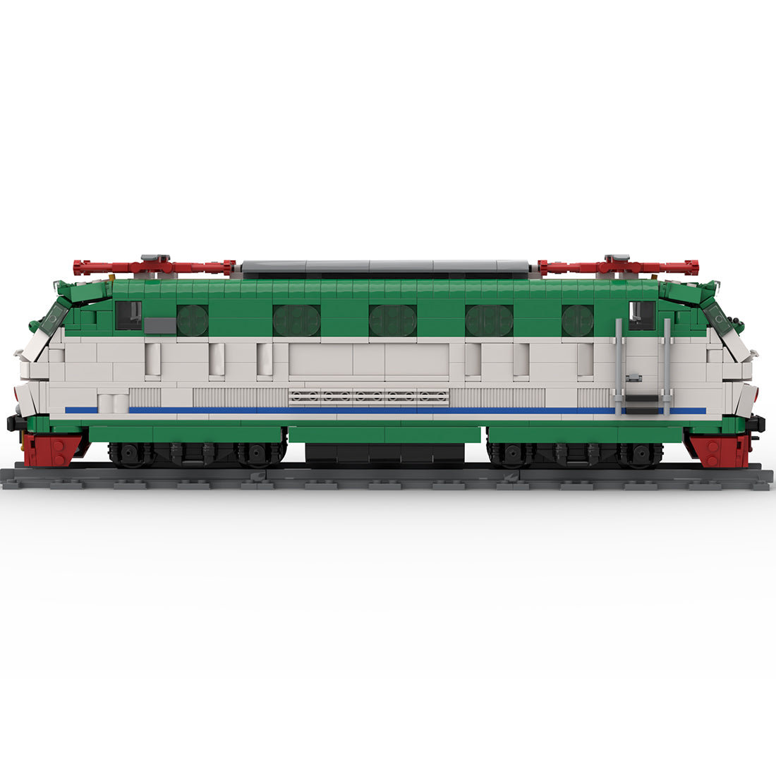 MOC E444R Italian Electric Locomotive Building Blocks Set, XMPR Livery Railway Model (1268PCS/E444R) - cubertime