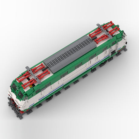 MOC E444R Italian Electric Locomotive Building Blocks Set, XMPR Livery Railway Model (1268PCS/E444R) - cubertime