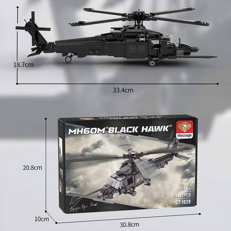 MOC MH60M BlackHawk Military Copter Model Building Blocks Set (1057PCS) - cubertime