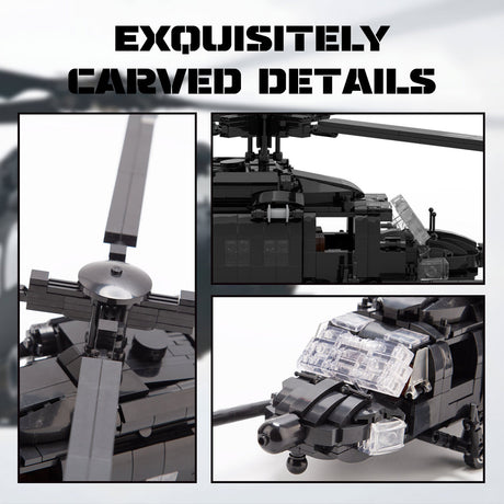 MOC MH60M BlackHawk Military Copter Model Building Blocks Set (1057PCS) - cubertime