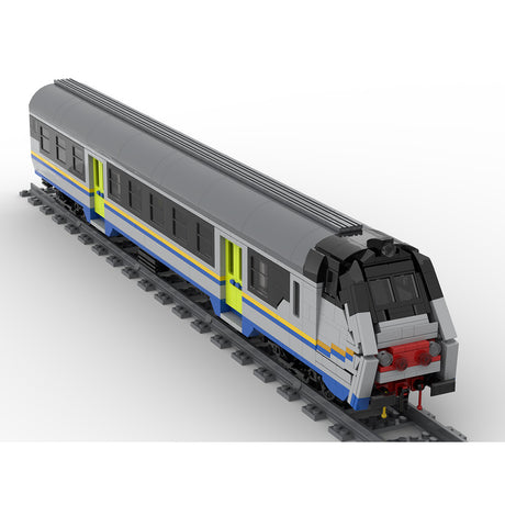 MOC  "Mazinga" MDVC type Train Italian Driving Trailer Car Building Blocks Train Model (966PCS), Livery Cab Car Set - cubertime
