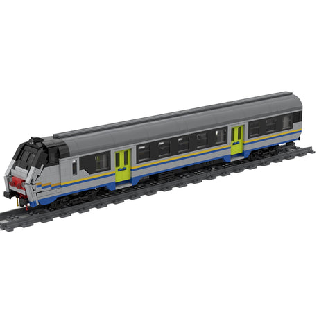 MOC  "Mazinga" MDVC type Train Italian Driving Trailer Car Building Blocks Train Model (966PCS), Livery Cab Car Set - cubertime