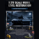 1:26 scale model tank restoration poster with tank image and text - cubertime