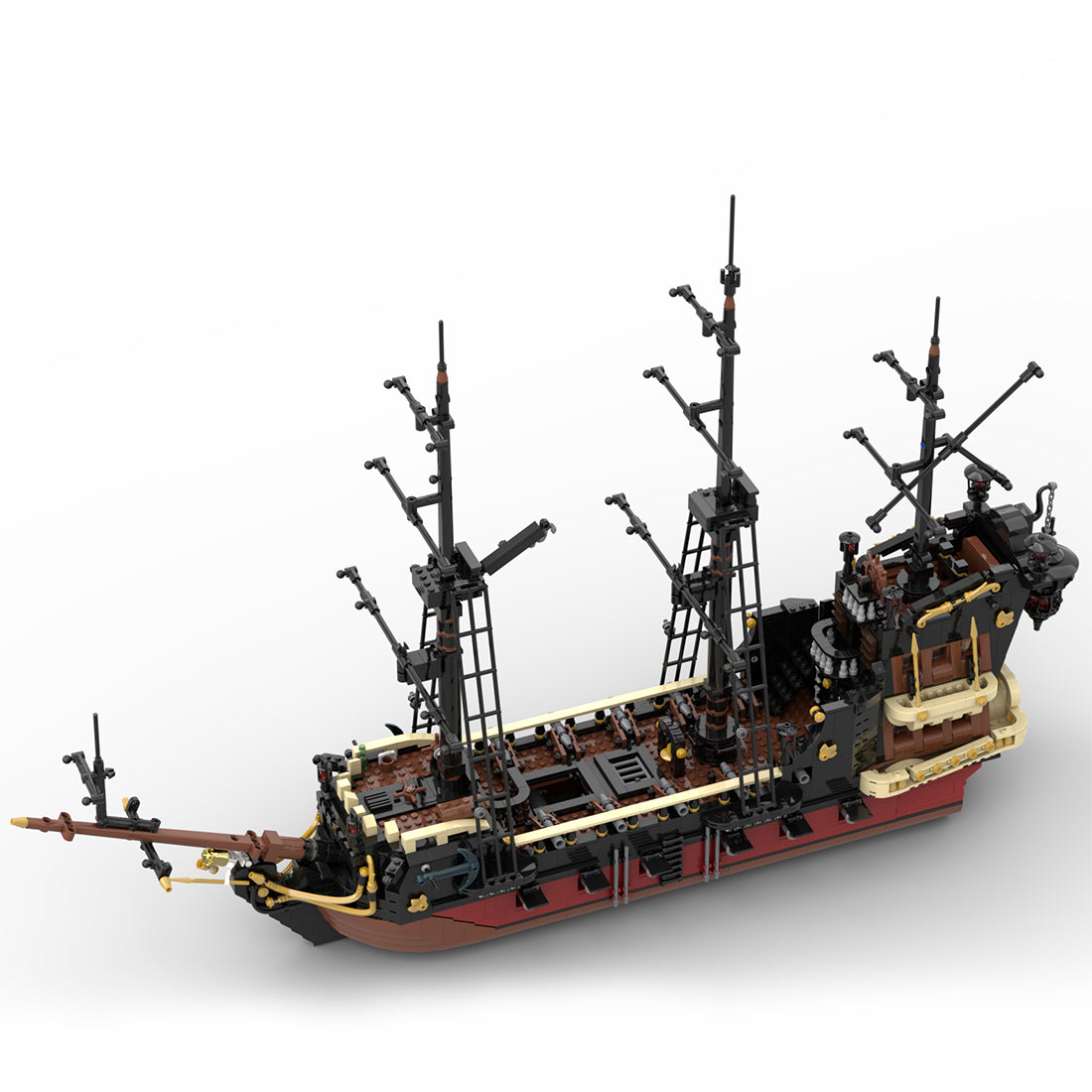 MOC Queen Anne's Revenge Medieval Pirate Ghost Ship Building Blocks Set (3008PCS) - cubertime