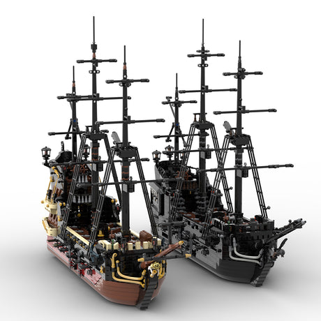 MOC Queen Anne's Revenge Medieval Pirate Ghost Ship Building Blocks Set (3008PCS) - cubertime