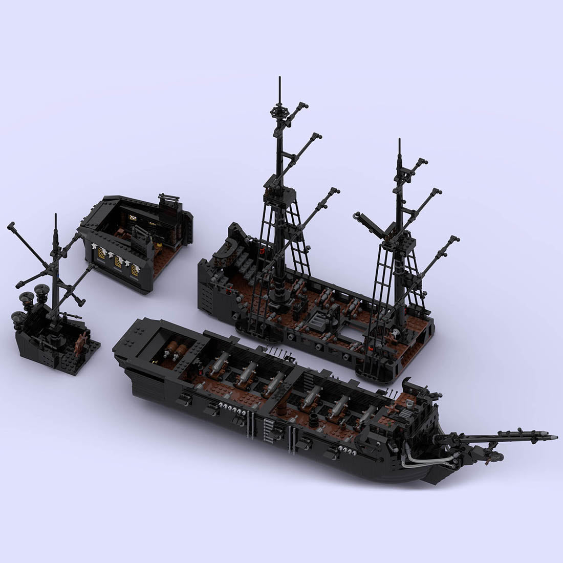 MOC The Black Pearl Medieval Pirate Ghost Ship Building Blocks Set (2808PCS) - cubertime