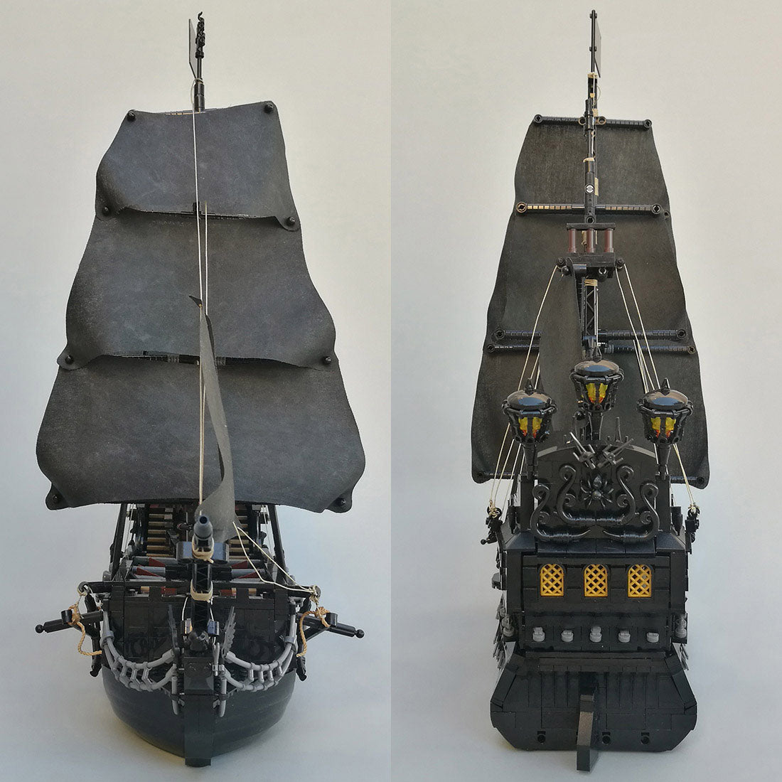 MOC The Black Pearl Medieval Pirate Ship Model Particle Building Blocks Set (3051PCS) - cubertime