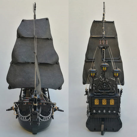 MOC The Black Pearl Medieval Pirate Ship Model Particle Building Blocks Set (3051PCS) - cubertime