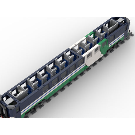 MOC UIC-X Sleeper Train Car Building Blocks Set, XMPR Night Livery Railway Model (1157PCS/UIC-X) - cubertime