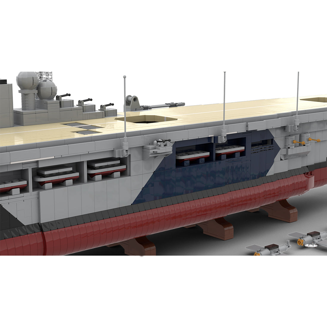 MOC WWII German Aircraft Carrier Building Blocks Set, Military Warship Model, Naval Display Kit for Adults Collectors(9569 PCS) - cubertime