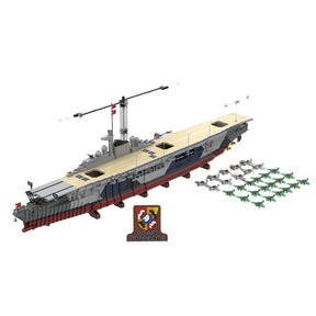 MOC WWII German Aircraft Carrier Building Blocks Set, Military Warship Model, Naval Display Kit for Adults Collectors(9569 PCS) - cubertime